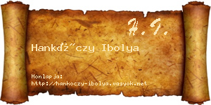 Hankóczy Ibolya névjegykártya
